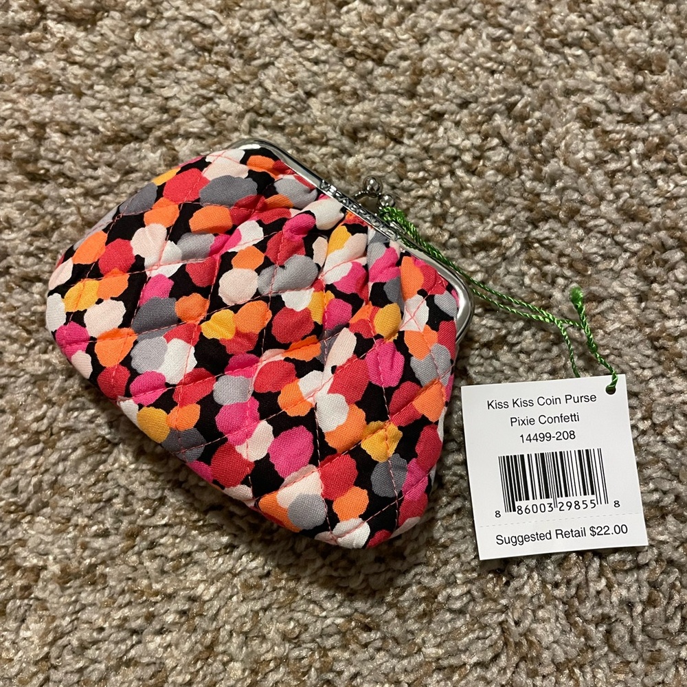 Vera Bradley Kiss Kiss Coin Purse in Pixie Confetti